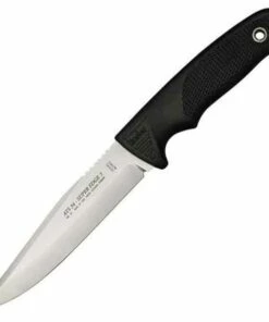 Coupon 👍 Linder Super Edge 3, 5 1/8" ATS-34 Stainless Blade, w/ Open Top Black Leather Belt Sheath 🌟
