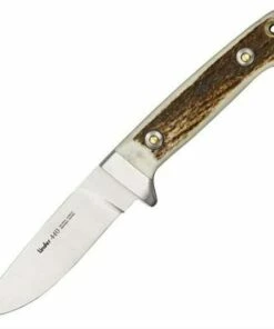 Best deal 🛒 Linder Hunter, 4" 440 Stainless Blade, w/ Brown Leather Belt Sheath 💯