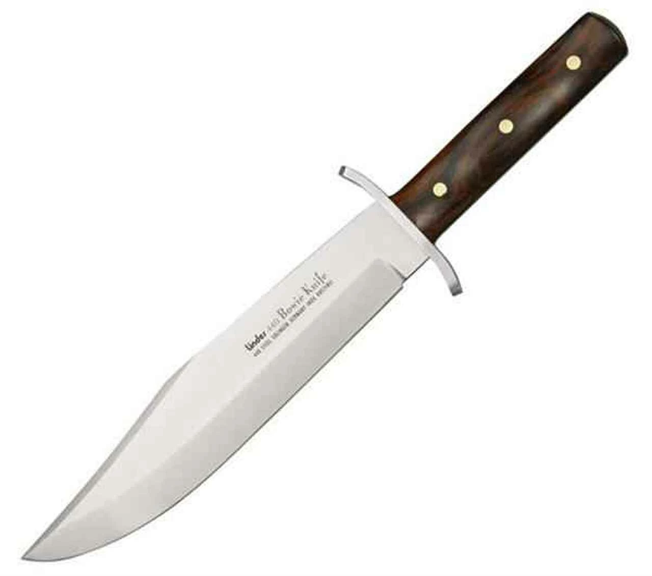 Hot Sale 💯 Linder Bowie, 9 3/4" 440 Stainless Bowie Blade, w/ Brown Leather Belt Sheath ✔️ 1 Hot Sale 💯 Linder Bowie, 9 3/4" 440 Stainless Bowie Blade, w/ Brown Leather Belt Sheath ✔️