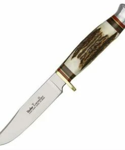 Cheapest 😀 Linder Traveller, 8 1/8" Overall, w/ Dark Brown Leather Belt Sheath 😍