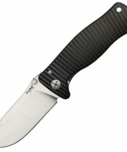 Deals ❤️ LionSteel lion STEEL Monolithic, Black Aluminum Handle, Satin Finish, Plain Edge 🛒