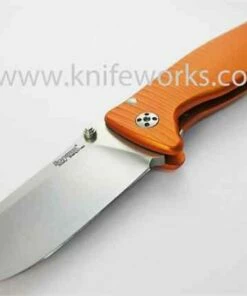 Best Sale 👍 LionSteel Lion Steel SR2, Satin Sleipner Steel, Orange Aluminum Handle 👍