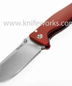 Best Sale ✔️ LionSteel Lion Steel SR2, Satin Sleipner Steel, Deep Red Aluminum Handle 💯