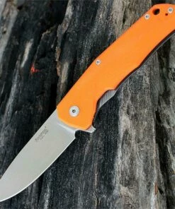 Best Sale 💯 LionSteel Lion Steel TRE Flipper Frame Lock Knife, 2.9 in. M390 Blade, Orange G-10 Handle 😀