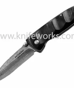 Discount 🎉 Mcusta Damascus Basic Folder Black Micarta, Black Cordura Sheath ✔️