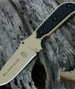 Flash Sale 🌟 Tops Mil-Spie 3 Elite, Coyote Tan Hunters Point Blade with Black Linen Micarta ⭐