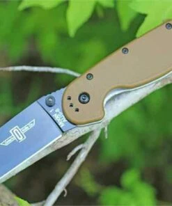 Cheap ✔️ Ontario Rat Folder, Black Blade, Coyote Brown Handle, PlainEdge 🧨