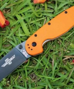 Hot Sale ✔️ Ontario Rat Folder, Black Blade, Orange Handle, Plain Edge 🔔