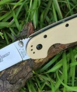 New 😍 Ontario Rat Folder, Satin Blade, Desert Tan Handle, Plain Edge 🧨