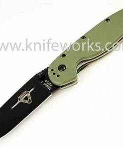 Best Pirce 🧨 Ontario Rat Folder, Black Blade, OD Green Handle, Plain Edge 👏