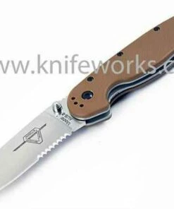 Best Pirce ⌛ Ontario Rat Folder, Satin Blade, Coyote Brown, Combo Edge 😍