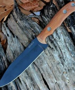 Best Sale 🤩 Dawson Knives, Outdoorsman 6" Camp Knife, Black Cerakote Finish, Tan Micarta Handle 💯