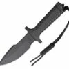 Deals 💯 RPW Survival Knives RPW X46 5" Bowie Black, Combo Edge, w/ Khaki Nylon Sheath 🛒