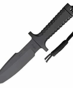 Wholesale 🎉 RPW Survival Knives RPW X46 6" Tanto Black, Plain Edge, w/ Khaki Nylon Sheath ❤️
