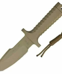 Cheap ⭐ RPW Survival Knives RPW X46 5" Tan Tanto, Combo Edge, w/ Khaki Sheath 💯