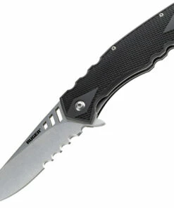 Wholesale ⌛ CRKT Ruger 1702 Follow-Through, 3.75 in. Drop Point Combo Blade, Matthew Lerch Design Linerlock Folding Knife 🌟