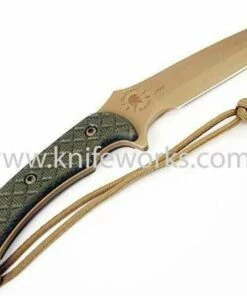Coupon 👍 Spartan Blades Ares, Plain Flat Dark Earth Blade, Green Micarta Scale, Coyote Tan MOLLE Sheath 🤩