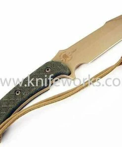 Coupon 🧨 Spartan Blades Horkos Plain Flat Dark Earth Blade, Green Micarta Handles, Coyote Tan MOLLE Sheath ⌛