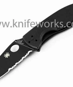Buy 😍 Spyderco Knives Spyderco C122GBBKPS Tenacious, 3.39" 8CR13MoV Black Combo Blade, G-10 Handle 💯