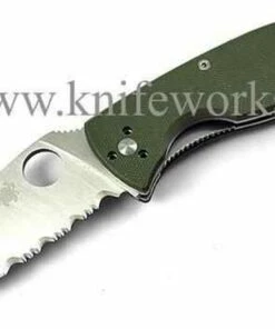 Budget 🔥 Spyderco Knives Spyderco Tenacious, C122GPSGR, Green G-10 Handle, Combo Edge ✔️