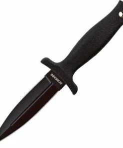 Best deal 🛒 Schrade SCHF19 Small Boot Knife, 3.5" SS Plain Blade, Black Rubber Handle, Black Leather Sheath 🎁
