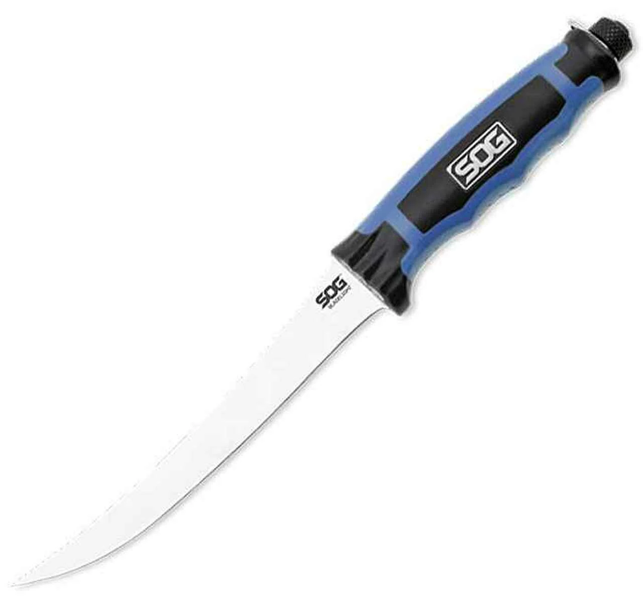 Brand new ✨ SOG Bladelight Fillet 6" Fixed Blade, 8Cr13MoV, Blue and Gray FRN Handle 🛒 1 Brand new ✨ SOG Bladelight Fillet 6" Fixed Blade, 8Cr13MoV, Blue and Gray FRN Handle 🛒