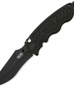 Discount 🌟 SOG Zoom Mini Folder, Black AUS-8, Aluminum Handle ❤️