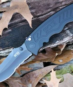 New 👏 SOG Zoom Folding Knife 3.6 AUS-8 Black TINI Clip Point, Black Aluminum Handle 😀