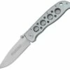 Cheapest 🔥 Smith and Wesson Smith & Wesson ExtremeOps Linerlock, Plain Edge. Silver Aluminum Handles ⭐