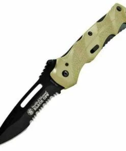 Promo ⌛ Smith and Wesson Smith & Wesson Black Ops 2, Desert Aluminum Handle, Black Blade, Combo Edge 🧨