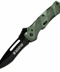 Best reviews of ✔️ Smith and Wesson Smith & Wesson Black Ops 2, Green Aluminum Handle, Black Blade, Plain Edge 🎁