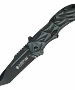 Promo 😀 Smith and Wesson Smith & Wesson Black Ops Linerlock, Tanto Blade, Plain Edge 🔥