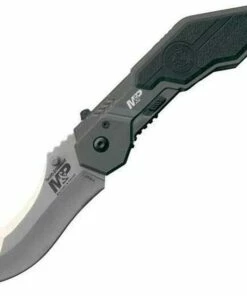 Promo 💯 Smith and Wesson Smith & Wesson Military Police Magic Assisted Scoop Back Drop Point, Plain Edge 😍
