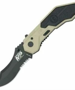 Budget 🔔 Smith and Wesson Smith & Wesson Military Police Magic, Desert Tan & Black Handle, Black. Blade, Combo Edge ⌛
