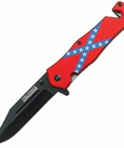 Coupon 🧨 Tac Force Speed Assisted Rebel Flag, Stainless Clip Blade, Aluminum Handles ⌛