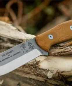 Flash Sale 👏 TOPS BROSTBF B.O.B. Fieldcraft, 4.75" 1095 Plain Blade, Tan Canvas Micarta Handle-Kydex Sheath 🌟