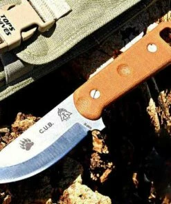 Wholesale 🤩 TOPS CUB, 1095 Carbon RC 56-58 Steel, Natural Tan Micarta Handle 🔔