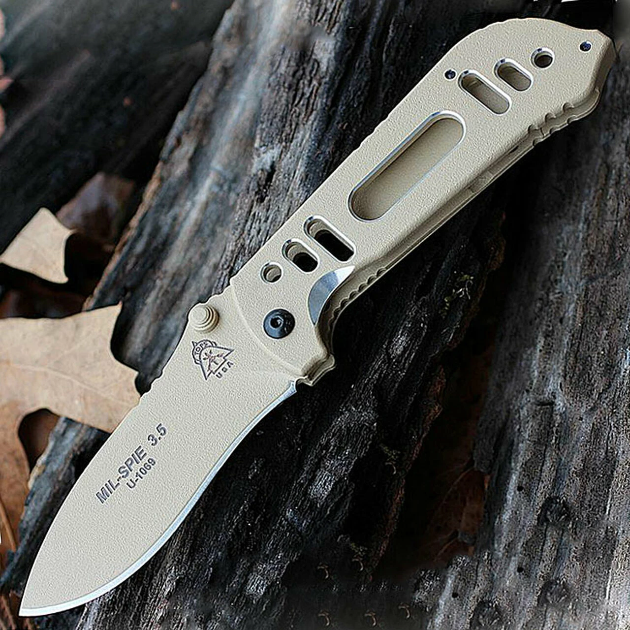 Deals 😍 TOPS MIL-SPIE 3.5, 3.5" N690Co Plain Blade, Coyote Tan Aluminum Handle 💯 1 Deals 😍 TOPS MIL-SPIE 3.5, 3.5" N690Co Plain Blade, Coyote Tan Aluminum Handle 💯