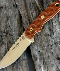 Coupon 🌟 Tops Tex Creek 69, 4 in. Coyote Brown Hunters Point Blade with Rock Mountain Bull's Eye Handle 👏