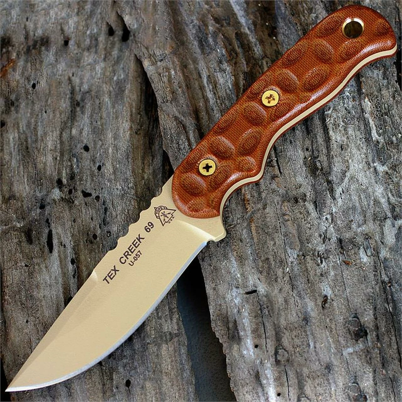 Coupon 🌟 Tops Tex Creek 69, 4 in. Coyote Brown Hunters Point Blade with Rock Mountain Bull's Eye Handle 👏 1 Coupon 🌟 Tops Tex Creek 69, 4 in. Coyote Brown Hunters Point Blade with Rock Mountain Bull's Eye Handle 👏