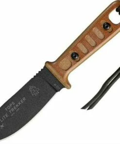 Best Pirce 🎉 Tops Lite Trekker, Tan Canvas Micarta Handle, Plain Edge 🔥