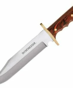 Discount ⭐ Winchester G1206 Large Bowie, 8.62" SS Plain Blade, Wood Handle, Nylon Sheath 🎁