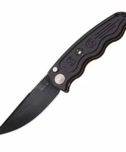 Cheap 🧨 SOG-TAC ST-02 Automatic, 3.5" AUS-8 Black TiNi Plain Blade, Black Aluminum Handle 😍