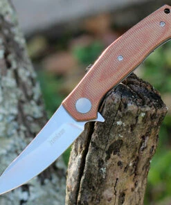 Best deal 🔔 Kershaw Knives Kershaw Concierge - Brown Canvas Micarta (3.2"D2 Satin) 4020MIB 🎉