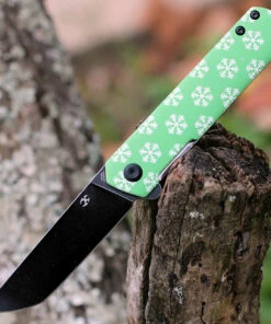 Discount 🛒 Kansept Knives Kansept Foosa - Green Snowflake G-10 (3.3" Blk 154CM) 2020T5 😀