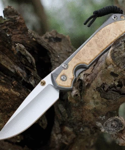 Best deal 👏 Chris Reeve Large Sebenza 31 Box Elder Inlay, 3.61" CPM S45VN Stonewashed Drop Point Blade, Matt-Blasted Handle(L31-1108) 💯