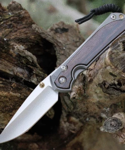 Discount 👍 Chris Reeve Large Sebenza 31 Macassar Ebony Inlay, 3.61" CPM S45VN Stonewashed Drop Point Blade, Matt-Blasted Handle(L31-1116) 🔔