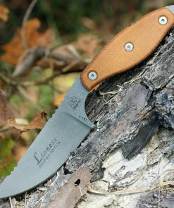 Best deal 🔥 TOPS Knives LION-TBF Lioness Rockies Edition, Tumble Finish, Tan Canvas Micarta Handles ✔️