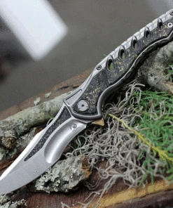 New 🌟 Maxace Knives Hive - Titanium / Gold Carbon Fiber (4.25" Satin) MCH01 👏