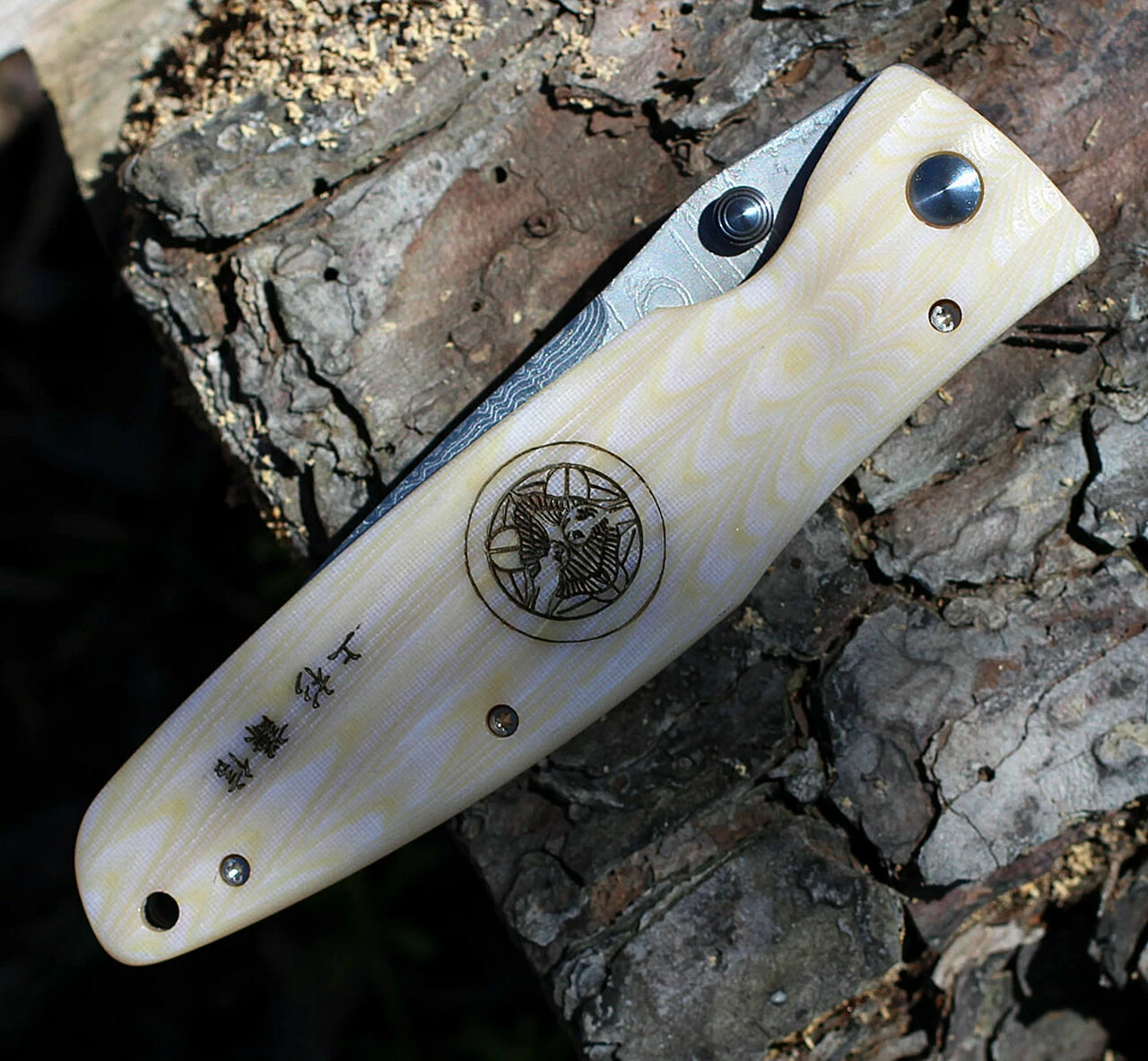 Budget ⭐ Mcusta 185D Gunshin, 3.75" Damascus Plain Blade, Textured Ivory Handle 🛒 3 Budget ⭐ Mcusta 185D Gunshin, 3.75" Damascus Plain Blade, Textured Ivory Handle 🛒 - Image 3